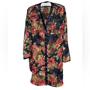 VICTORIA'S SECRET 90s Gold Label Sleep Shirt Nightgown Dress Sheer Floral